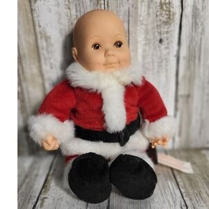 Vintage Annie Gedes Santa Doll Christmas Holiday Plush Beanbag Toy Decoration